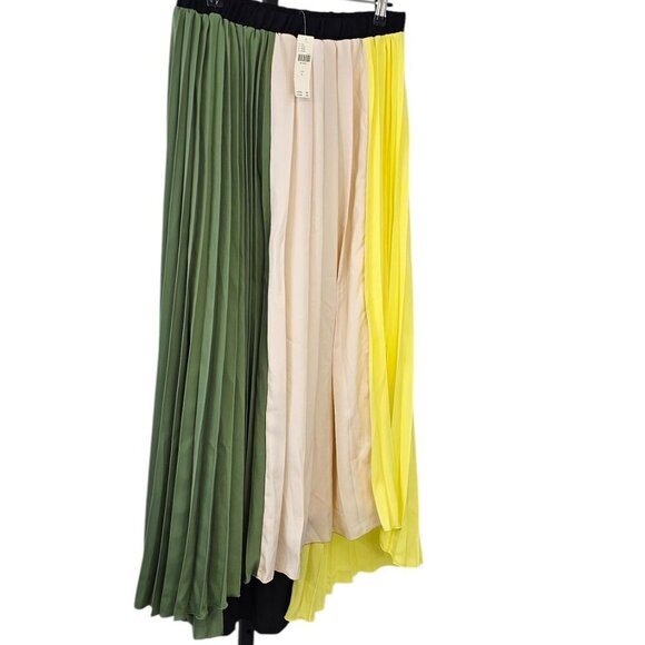 Anthropologie Pleated Colorblock Midi Skirt, Pull On, Summer, Lined, Size S, NWT - Picture 7 of 8
